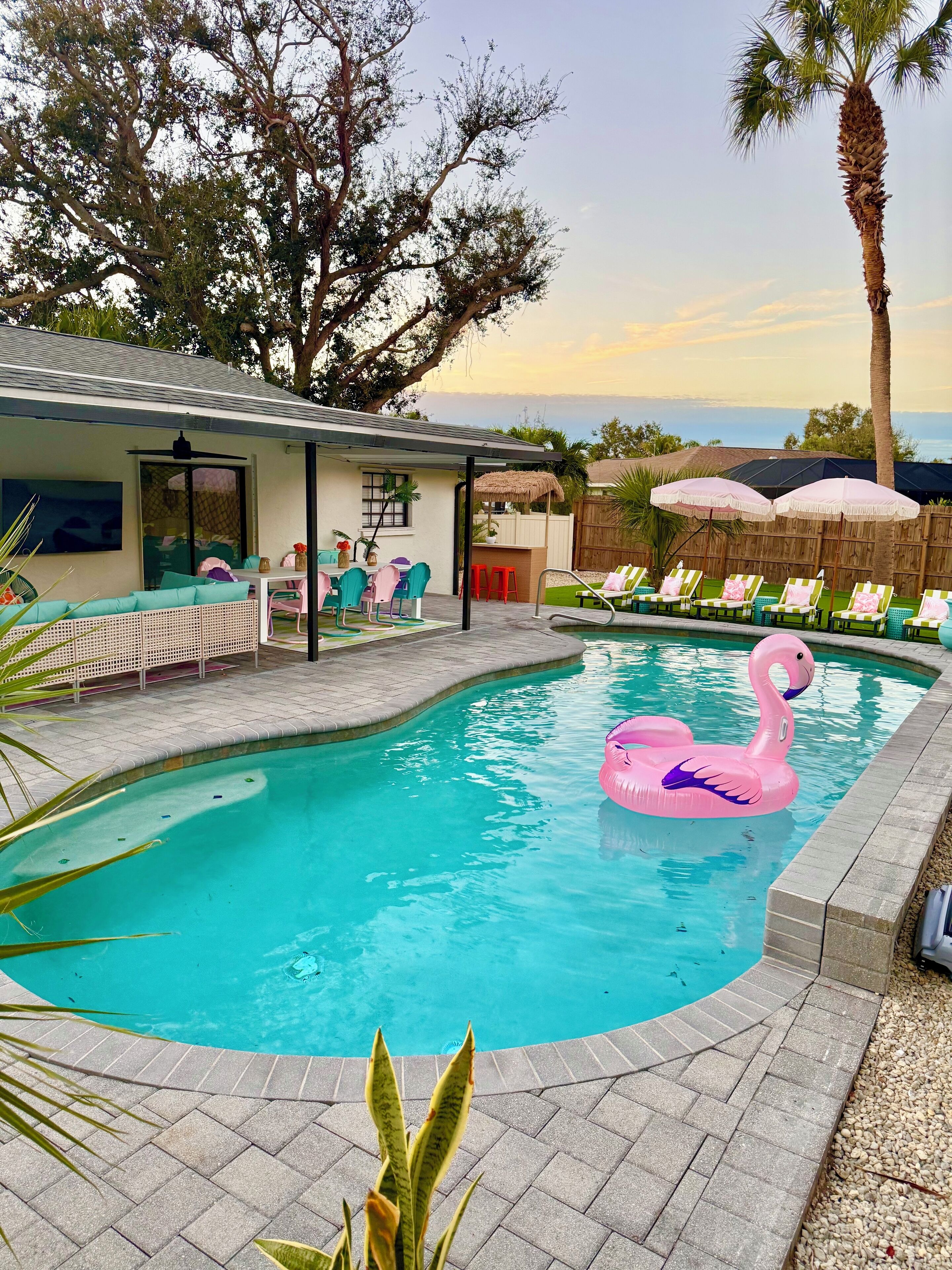 Piscine extérieure, piscine chauffée