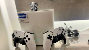 Two white game controllers on a reflective surface with a white box labeled "AIRFIBER" in the background. - Janki's hideout
Nature & Peaceful vibe – for people seeking relaxation and calm. (Palolem, south goa)