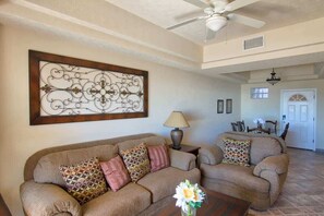 TV, fireplace, table football, ping pong