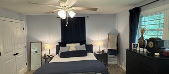 Peaceful Suite with private deck, master bedroom/bathroom with walk in shower.