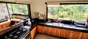 Family Cottage, Balcony, Mountain View | Private kitchen