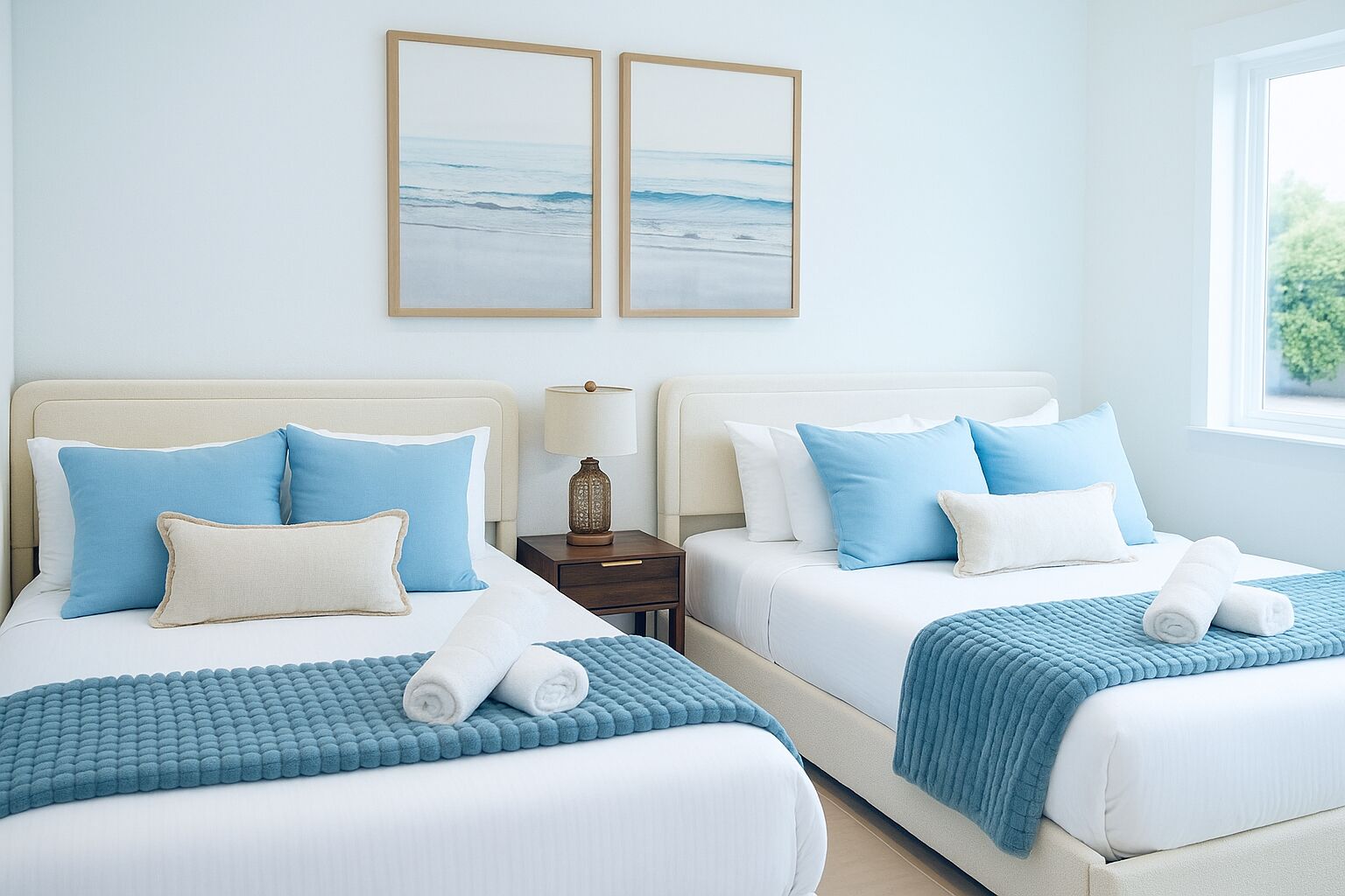 6 soverom, skrivebord, strykejern/-brett og reiseseng for barn