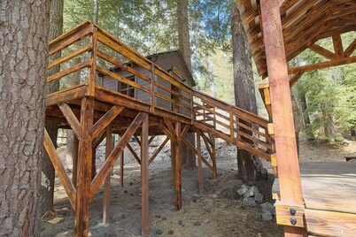 Ponderosa Pines Family-friendly 3-bedroom cabin with Treehouse and Zip-line