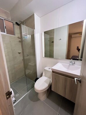 淋浴設備、毛巾、肥皂、衛生紙