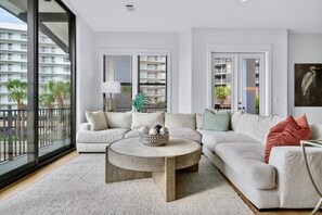 Smart TV, video games, foosball, stereo