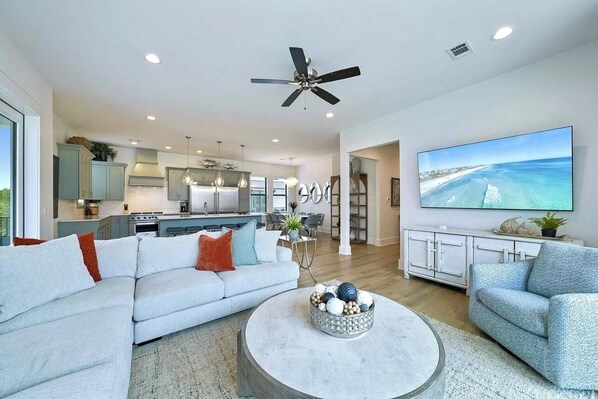 Smart TV, video games, table football, stereo