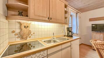 Fridge, oven, stovetop, coffee/tea maker