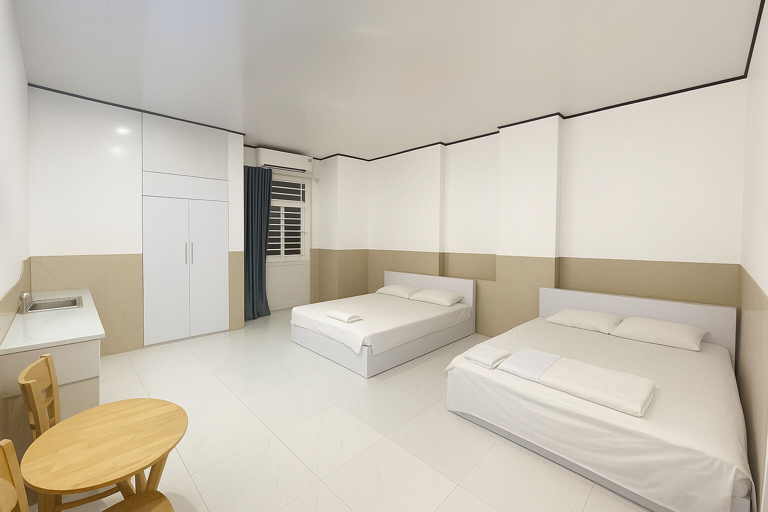 Habitación cuádruple ejecutiva | Caja de seguridad en la habitación y escritorio 