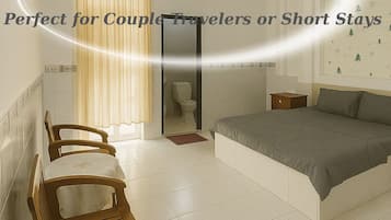 Quarto casal executivo | Cofres nos quartos, escrivaninha, espaço de trabalho para notebook