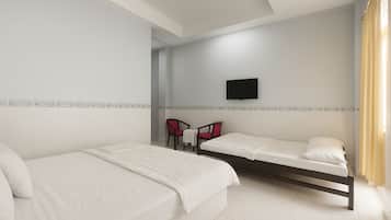 Quarto quádruplo luxo | Cofres nos quartos, escrivaninha, espaço de trabalho para notebook