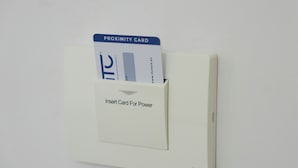 A proximity card reader with a card inserted. - BlueB&B (Pagani)