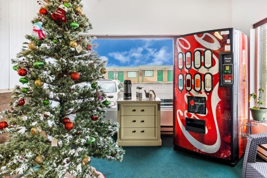 Grab a quick drink and settle in after the drive.