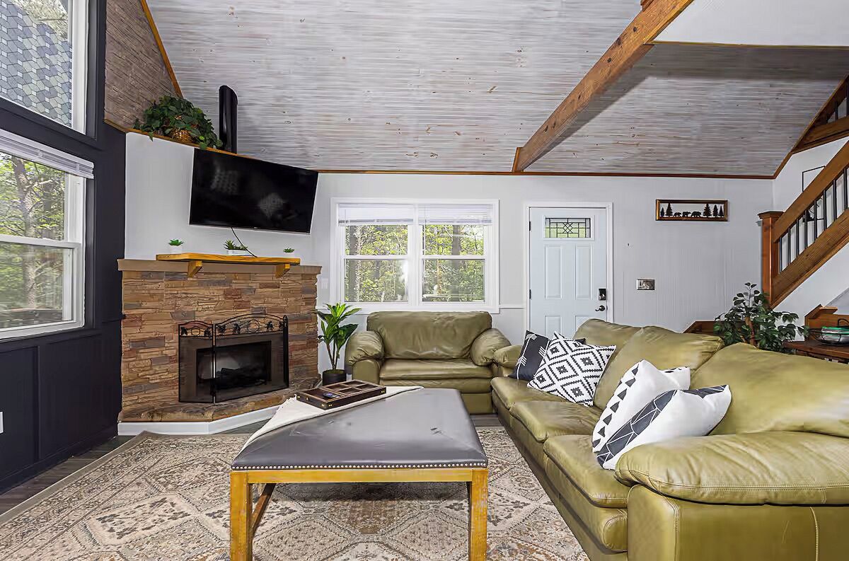 Smart TV, fireplace, video games, foosball