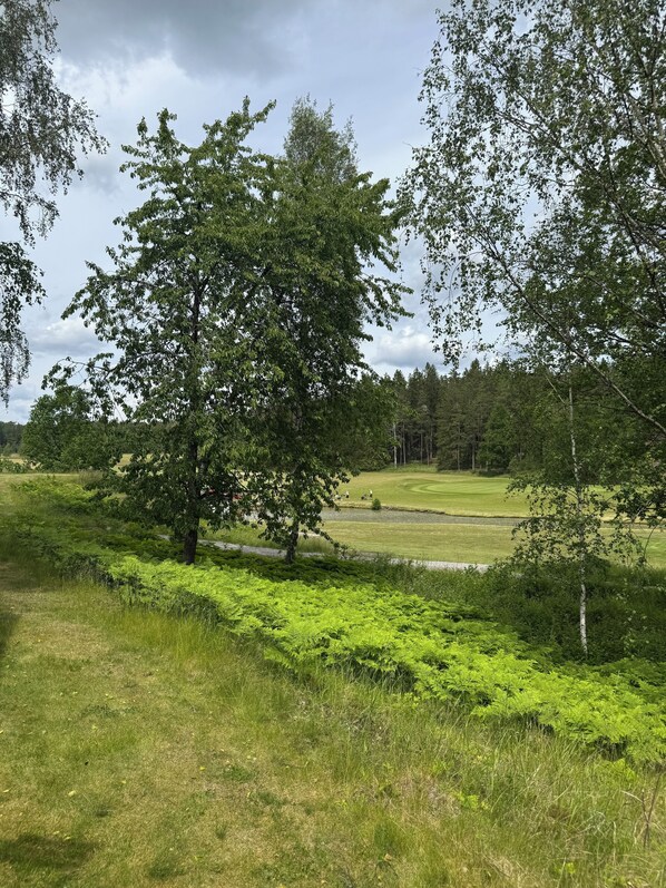 A grassy field with trees and a golf course in the background. - Ada Krog Hotell & Konferens (Trosa)