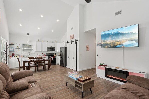 Smart TV, video games, DVD player, books