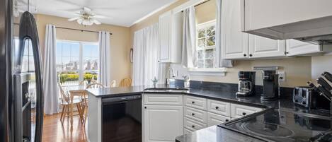 Microwave, oven, stovetop, dishwasher