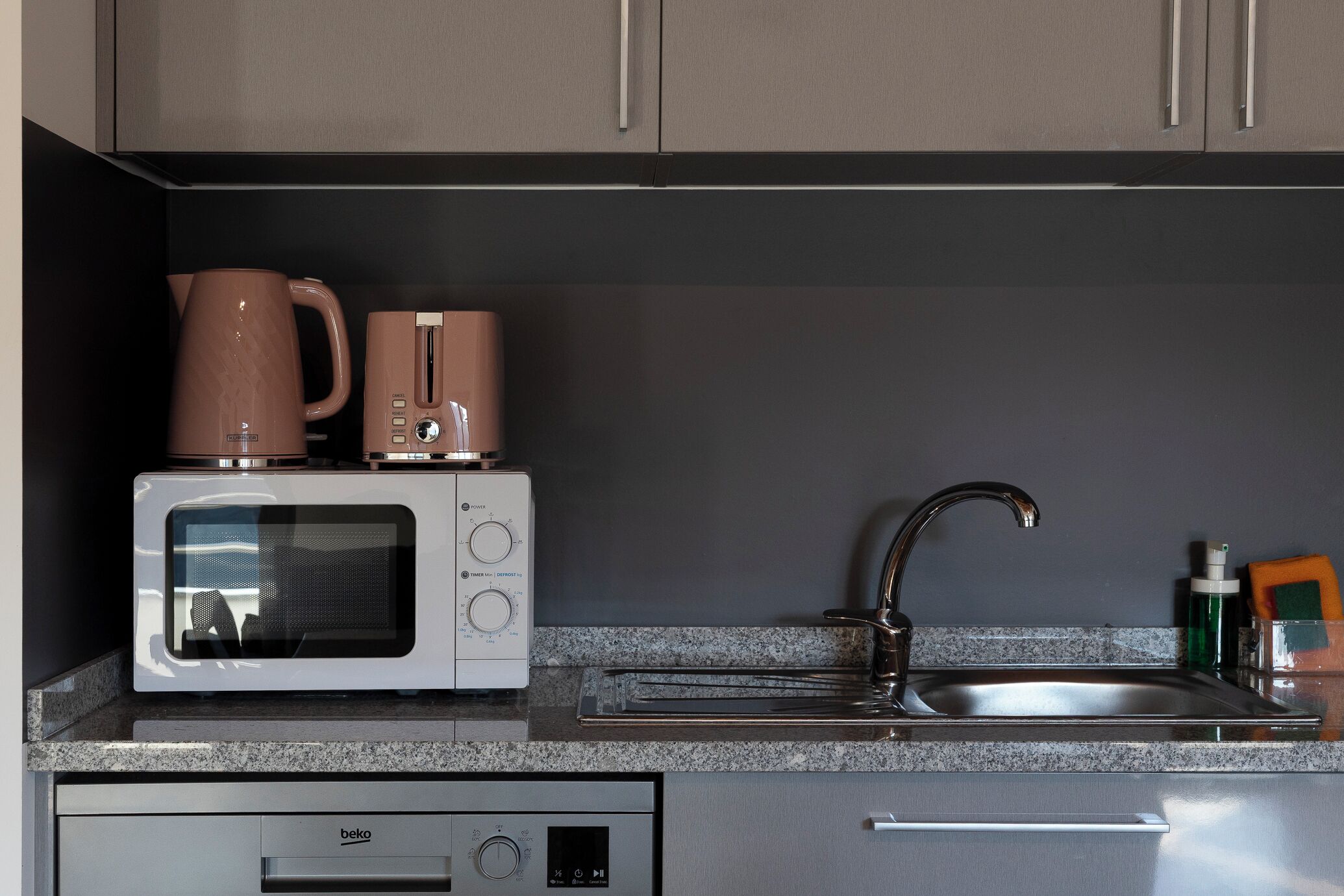 Microwave, oven, stovetop, dishwasher