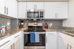 Fridge, dining tables