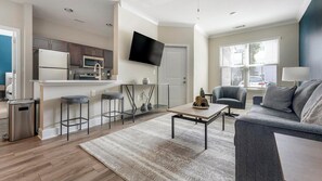 Living area - Landing | Chic 1BD, Gym, Yoga Studio (Summerville)