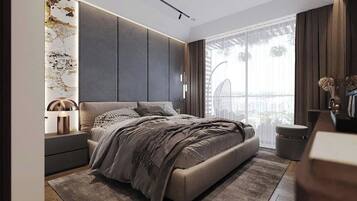 Panoraamahuoneisto, 3 makuuhuonetta, parveke, kaupunkinäköala | Näkymä huoneesta