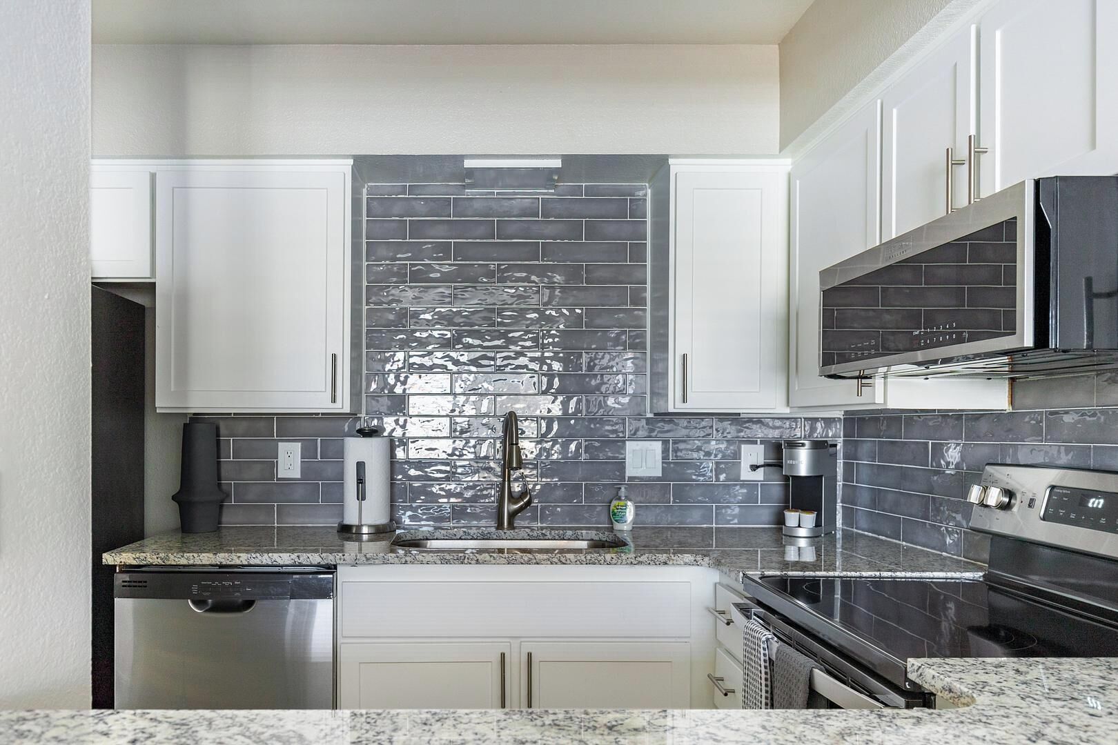 Fridge, dining tables