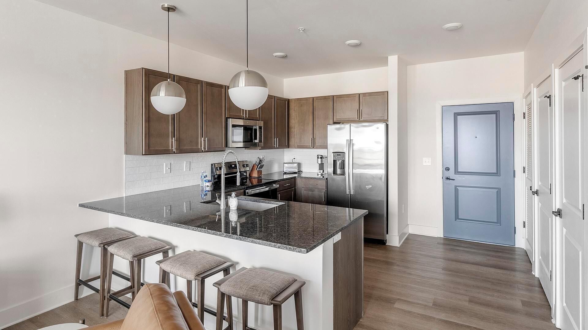 Fridge, dining tables