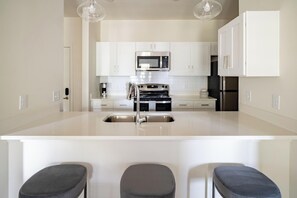 Fridge, dining tables