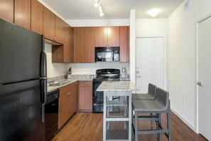 Fridge, dining tables