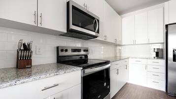 Fridge, dining tables