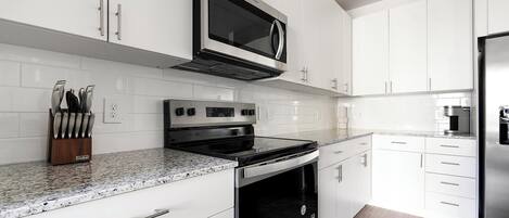 Fridge, dining tables