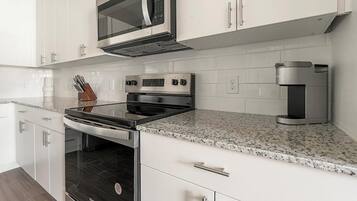 Fridge, dining tables