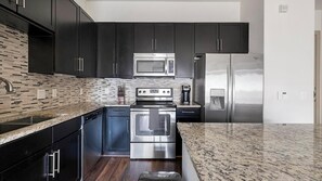 Fridge, dining tables