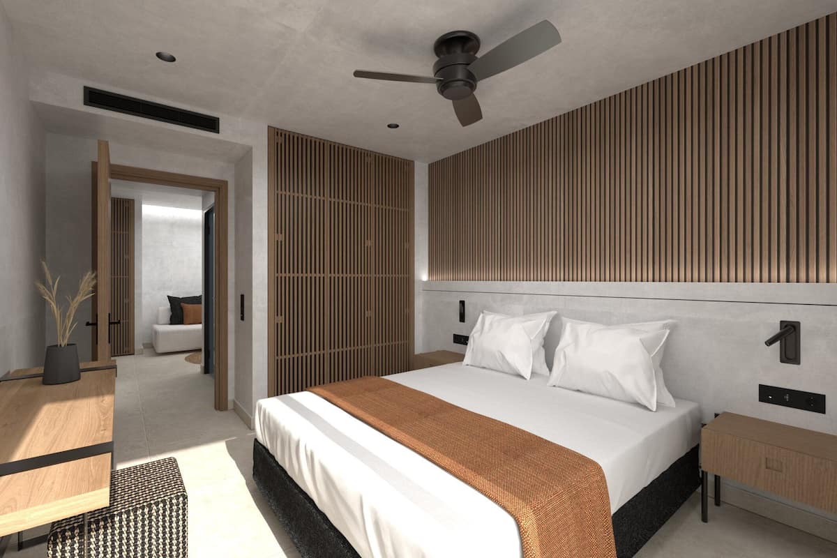 小型套房, 城市景观 | 客房内保险箱、办公桌、笔记本电脑工作区、遮光窗帘