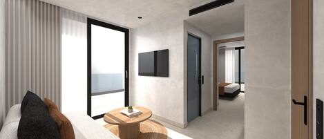 Junior Suite, City View | Living area