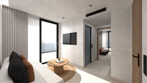 Juniorsvit - utsikt mot staden | Vardagsrum