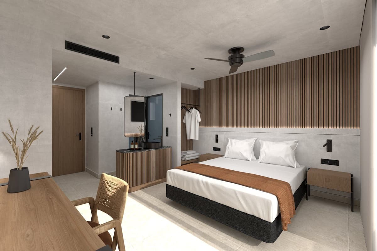 高级双人房, 城市景观 | 客房内保险箱、办公桌、笔记本电脑工作区、遮光窗帘