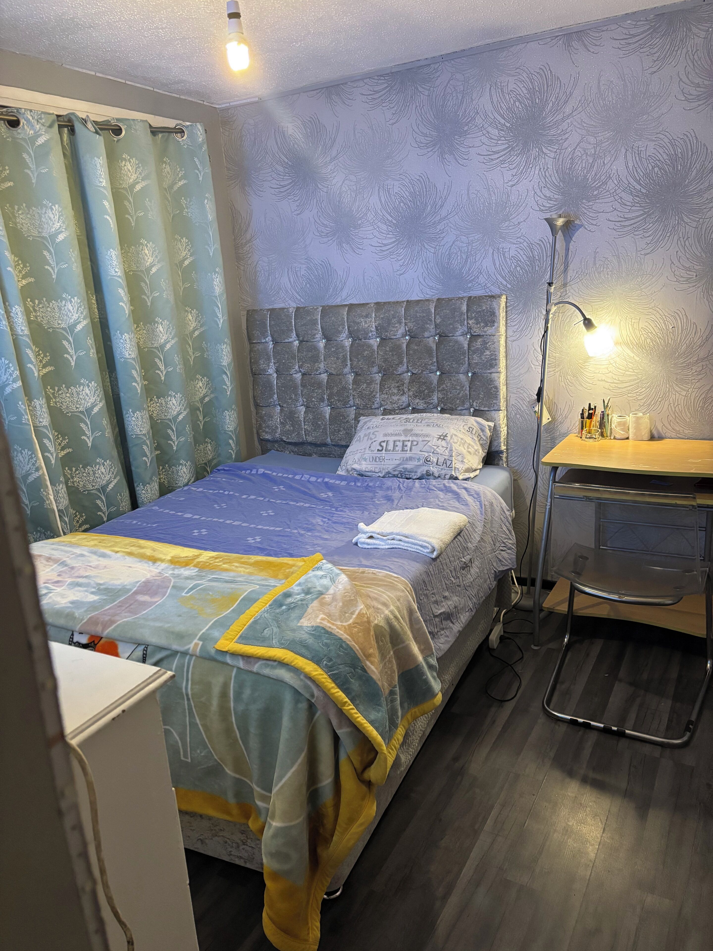 Blackout curtains, soundproofing, iron/ironing board, bed sheets