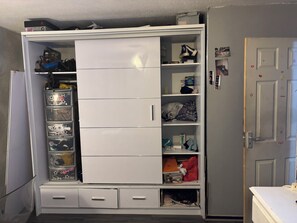 Blackout curtains, soundproofing, iron/ironing board