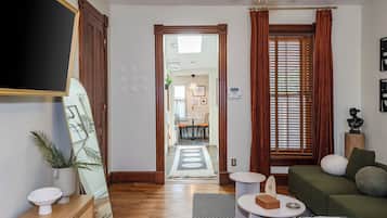 TV, fireplace, computer monitors