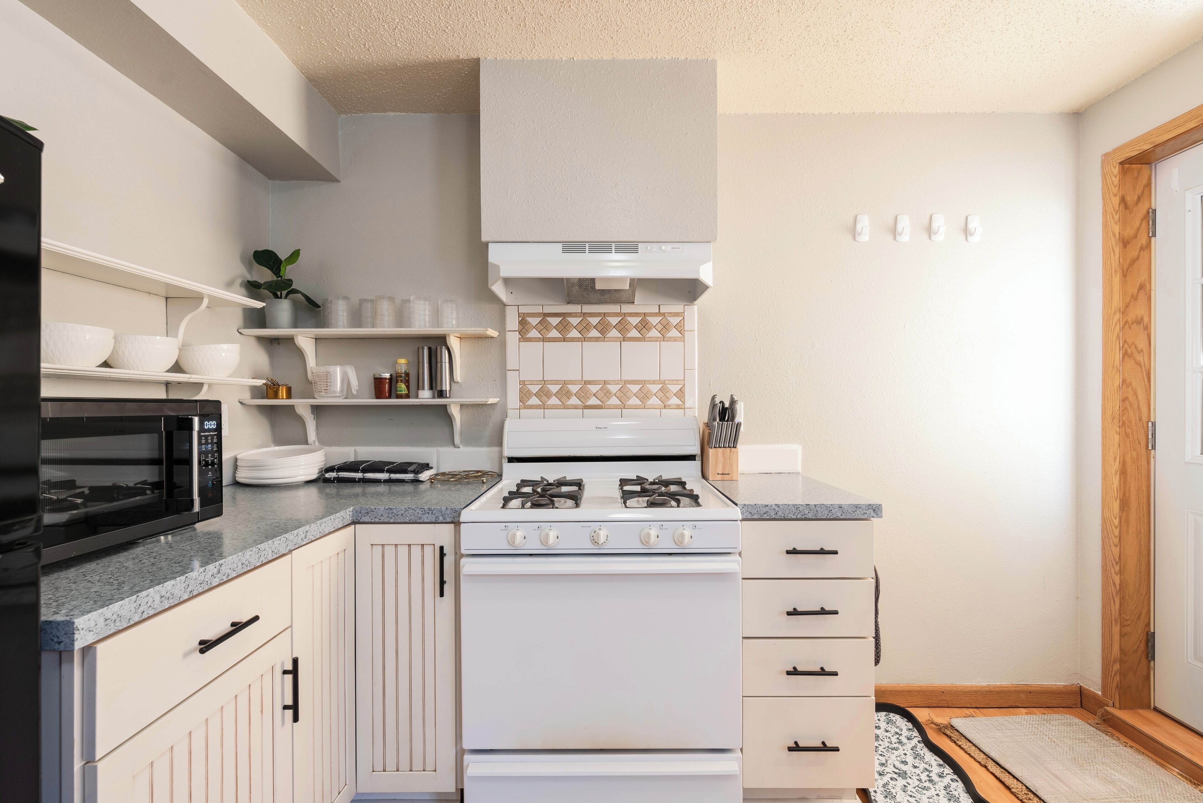 Microwave, oven, stovetop, dishwasher