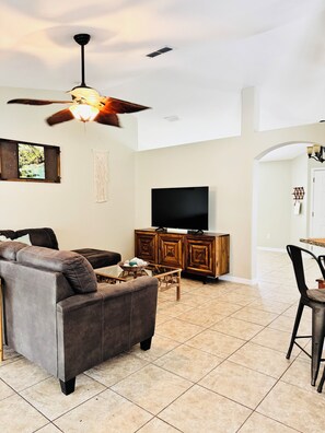 Smart TV, table football, books