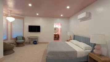 Desk, iron/ironing board, travel crib, free WiFi