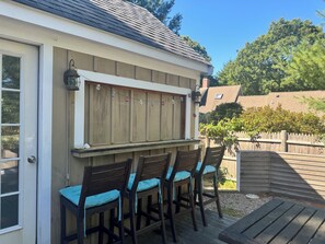 Terrace/patio - Osterville Retreat, Hot Tub, Beach Pass, 6 min from beach, 3 BR (Barnstable)