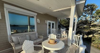 Waterfront home with ocean views and walk to Downtown Swansboro
