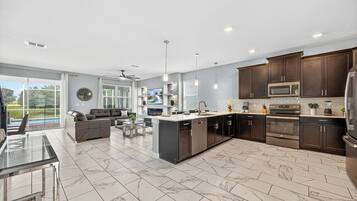 Microwave, oven, stovetop, dishwasher