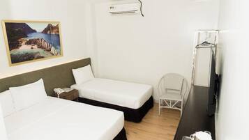 Desk, free WiFi, bed sheets