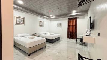 Desk, free WiFi, bed sheets