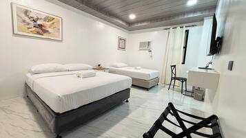 Desk, free WiFi, bed sheets