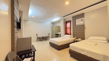 Desk, free WiFi, bed sheets