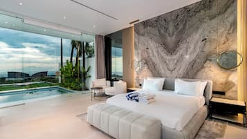 Appartement Luxe, 3 chambres, piscine privée | Literie de qualité supérieure, matelas mémoire de forme